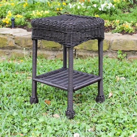 International Caravan PVC Resin Side Table, Antique Black - Small 3160-AB